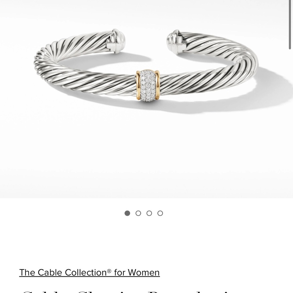 David Yurman Cable Bracelet with pave diamonds